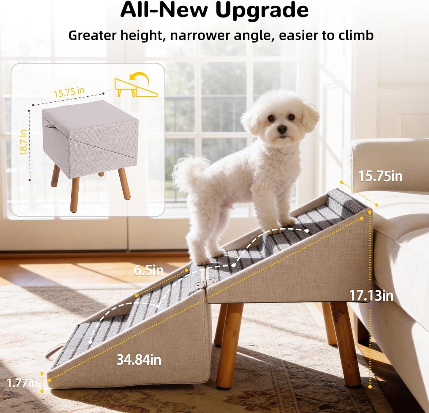 Convertible Dog Ramp Stairs and Ottoman