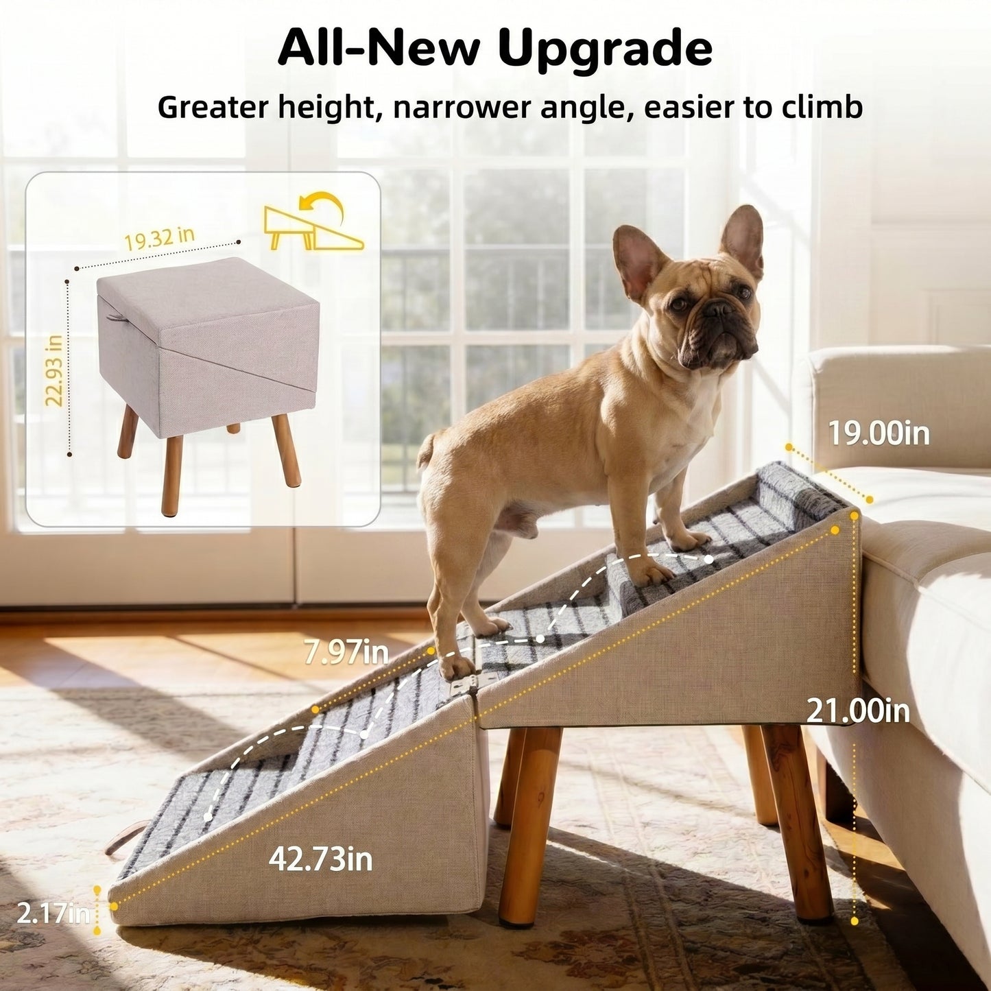 Convertible Dog Ramp Stairs and Ottoman