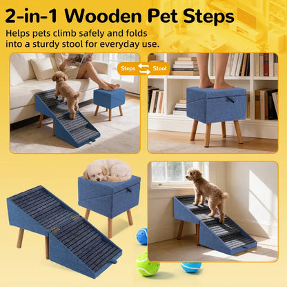 Convertible Dog Ramp Stairs and Ottoman
